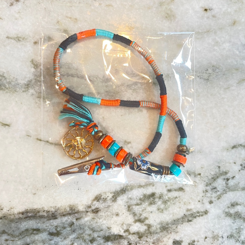 Multicolor Beaded hair clip/ roach clip